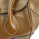 Prada Lizard Pushlock Flap Brown Vitello Daino Shoulder Bag