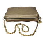 Chanel Tan Beige Chevron Leather Camera Case