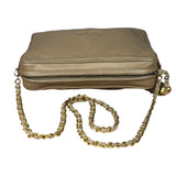 Chanel Tan Beige Chevron Leather Camera Case