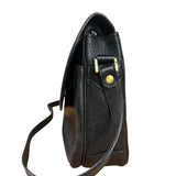 Burberry Vintage Black Pebbled Leather Crossbody Flap Bag