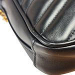 Gucci Black Leather Vertical Marmont Phone Crossbody Bag