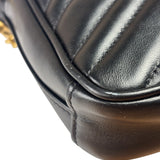 Gucci Black Leather Vertical Marmont Phone Crossbody Bag