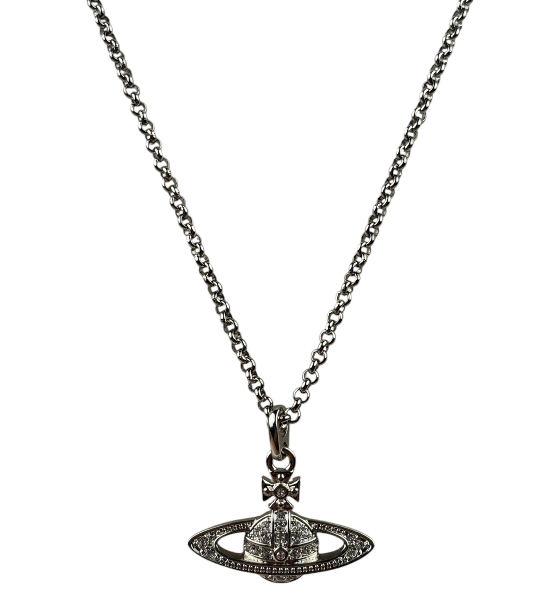 Vivienne Westwood Silver Toned Bas Relief Pendant Necklace
