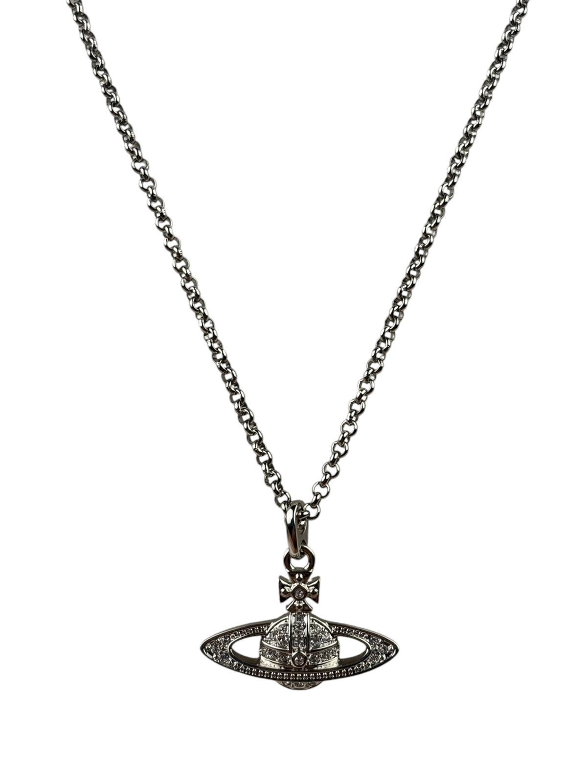 Vivienne Westwood Silver Toned Bas Relief Pendant Necklace