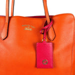 Gucci Orange Pebble Leather Swing Medium Tote