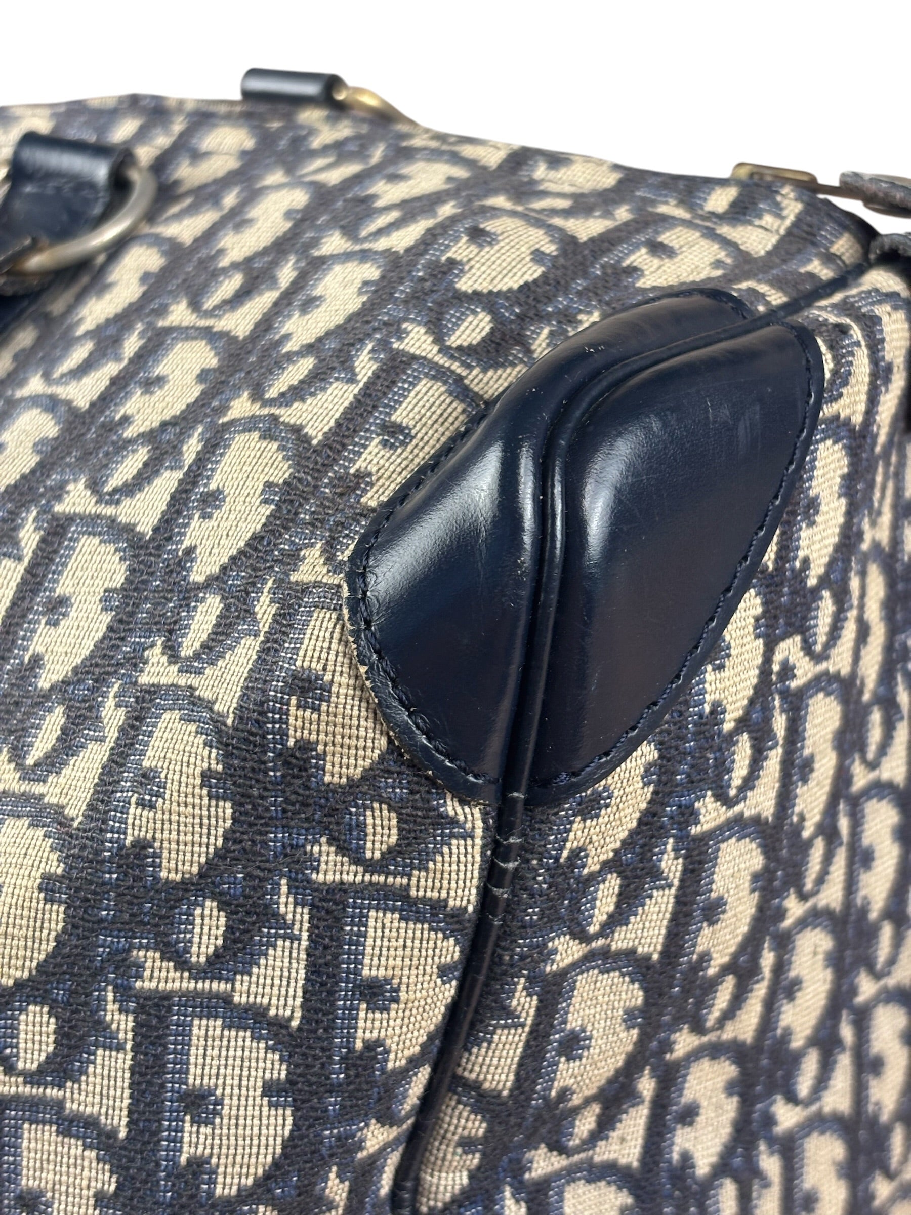 Christian Dior Vintage Navy Blue Trotter Boston Bag