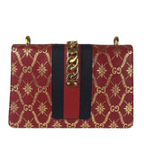 Gucci Red Leather Sylvie Chain Shoulder Bag