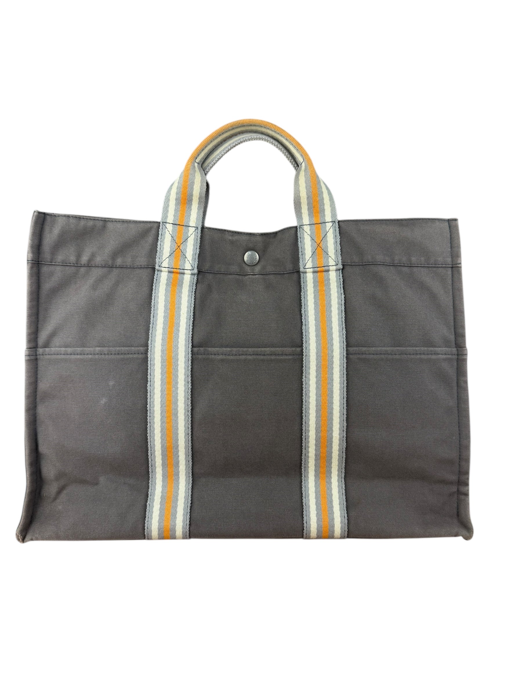 Hermes Grey Canvas Fourre Tout GM