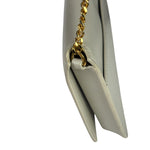 YSL Beige Leather Cassandre Flap Phone Holder