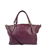 Coach Purple Pebbled Leather Small Kelsey Satchel Two-Way Bag