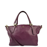 Coach Purple Pebbled Leather Small Kelsey Satchel Two-Way Bag
