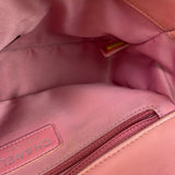 Chanel Pink Chevron Lambskin Flap Bag 2015