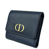 Christian Dior Navy Leather Tri-Fold Compact Wallet