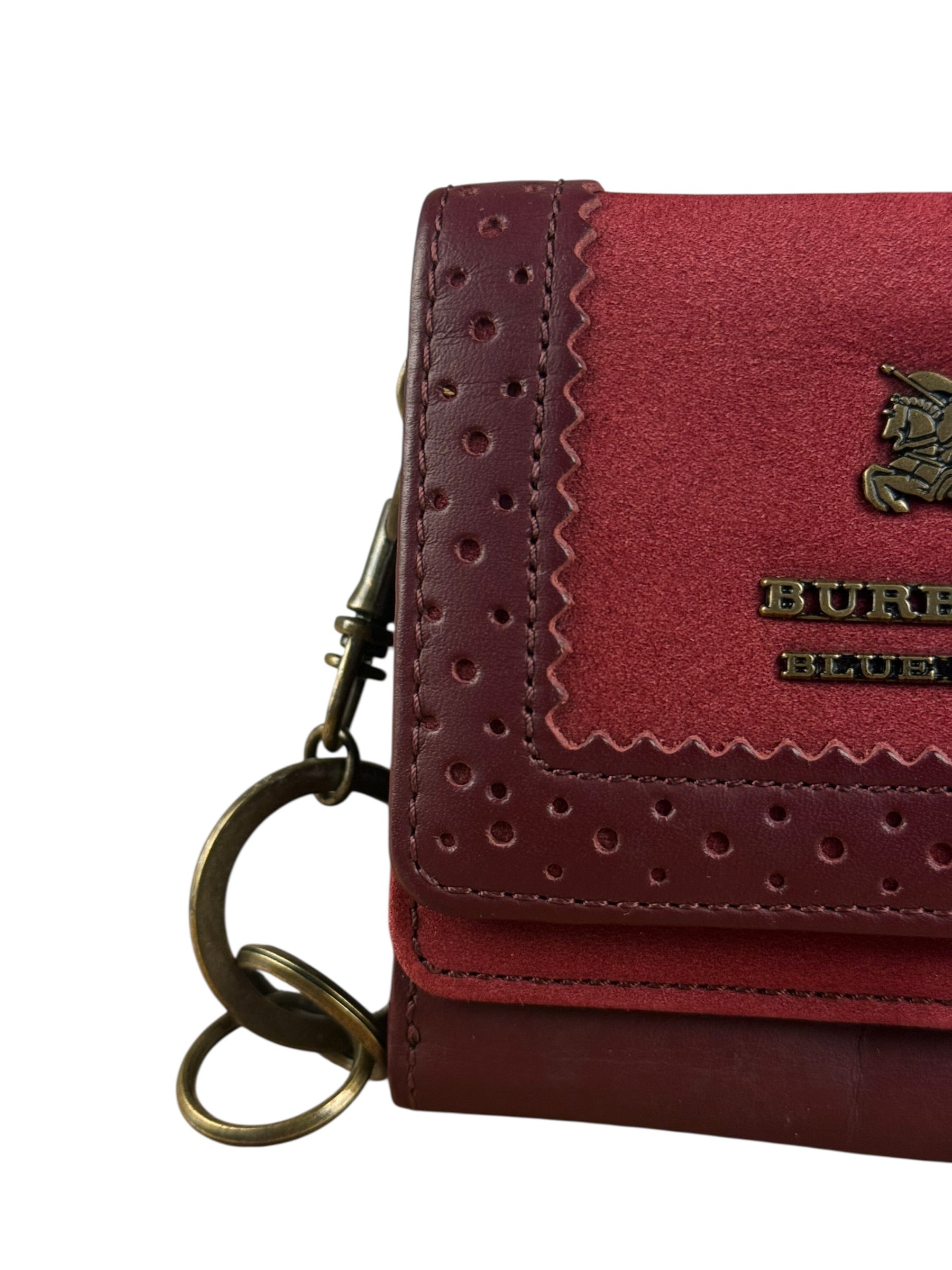Burberry Blue Label Red Suede/ Leather Wallet