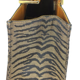 Fendi Vintage Brown Tiger Print Canvas Tote Bag