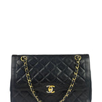 Chanel Black Quilted Leather Double Flap Small Bag