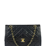 Chanel Black Quilted Leather Double Flap Small Bag