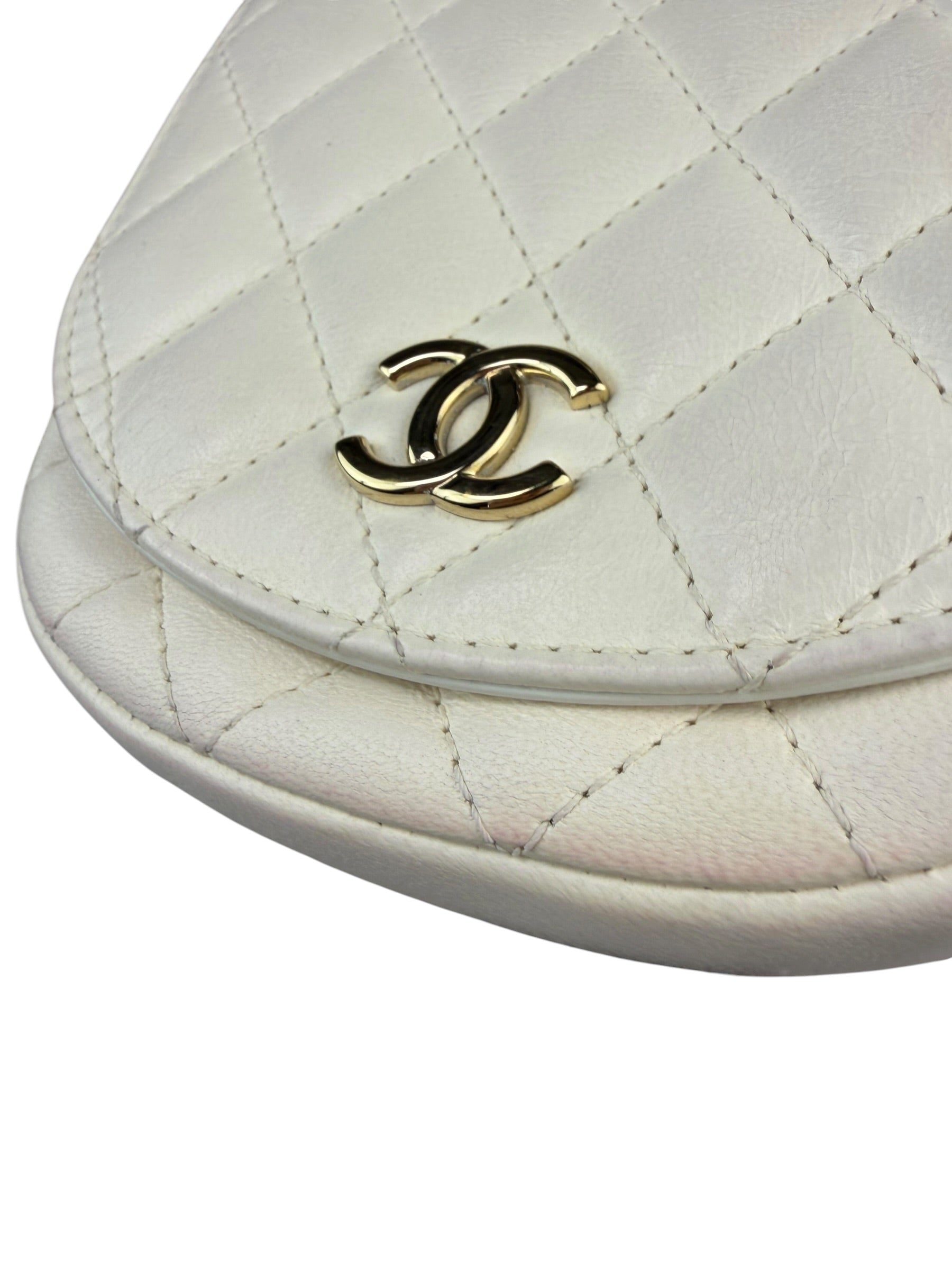 Chanel White Quilted Leather Side-Packs Dual Shoulder Bag 2019