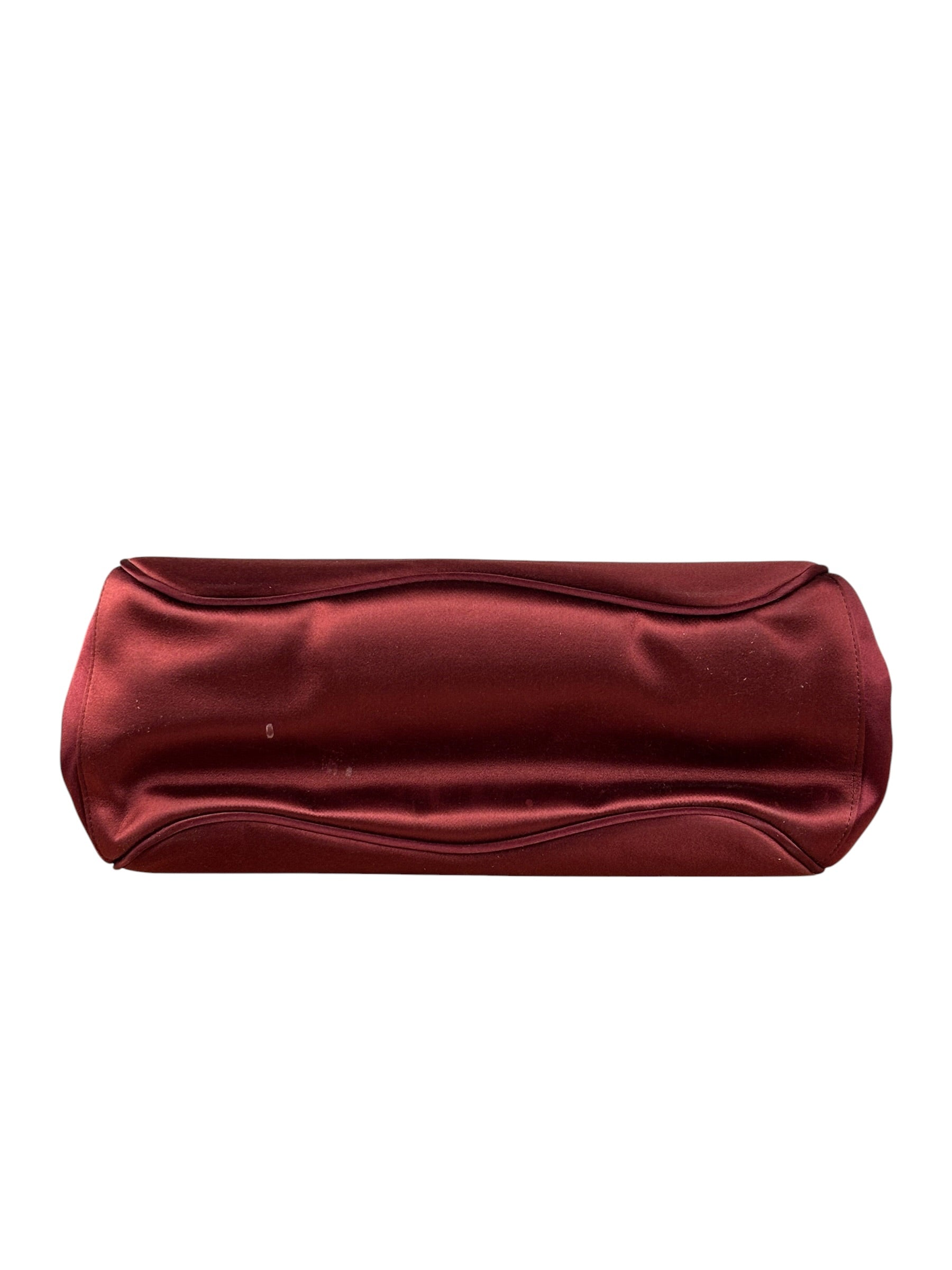 Gucci Burgundy Satin Bamboo Top Handle Bag