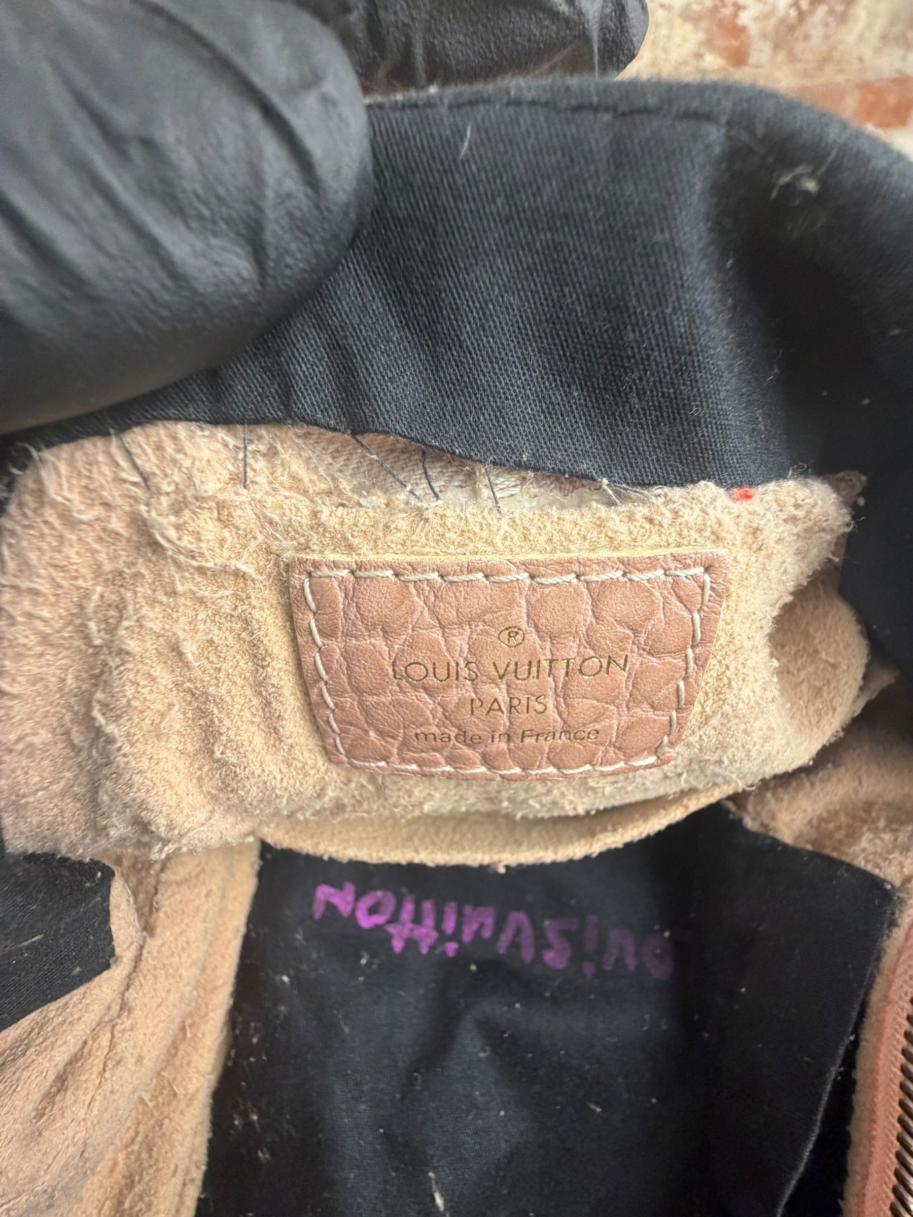 Louis Vuitton Vintage Rose Pink Monogram Denim Slightly Hobo Bag