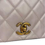 Chanel Light Lilac Calfskin Leather Quilted Flap Chain Bag