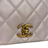 Chanel Light Lilac Calfskin Leather Quilted Flap Chain Bag