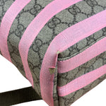 Gucci Pink Stripped Kids GG Supreme Canvas Backpack
