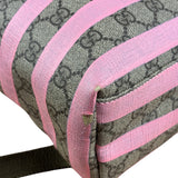 Gucci Pink Stripped Kids GG Supreme Canvas Backpack