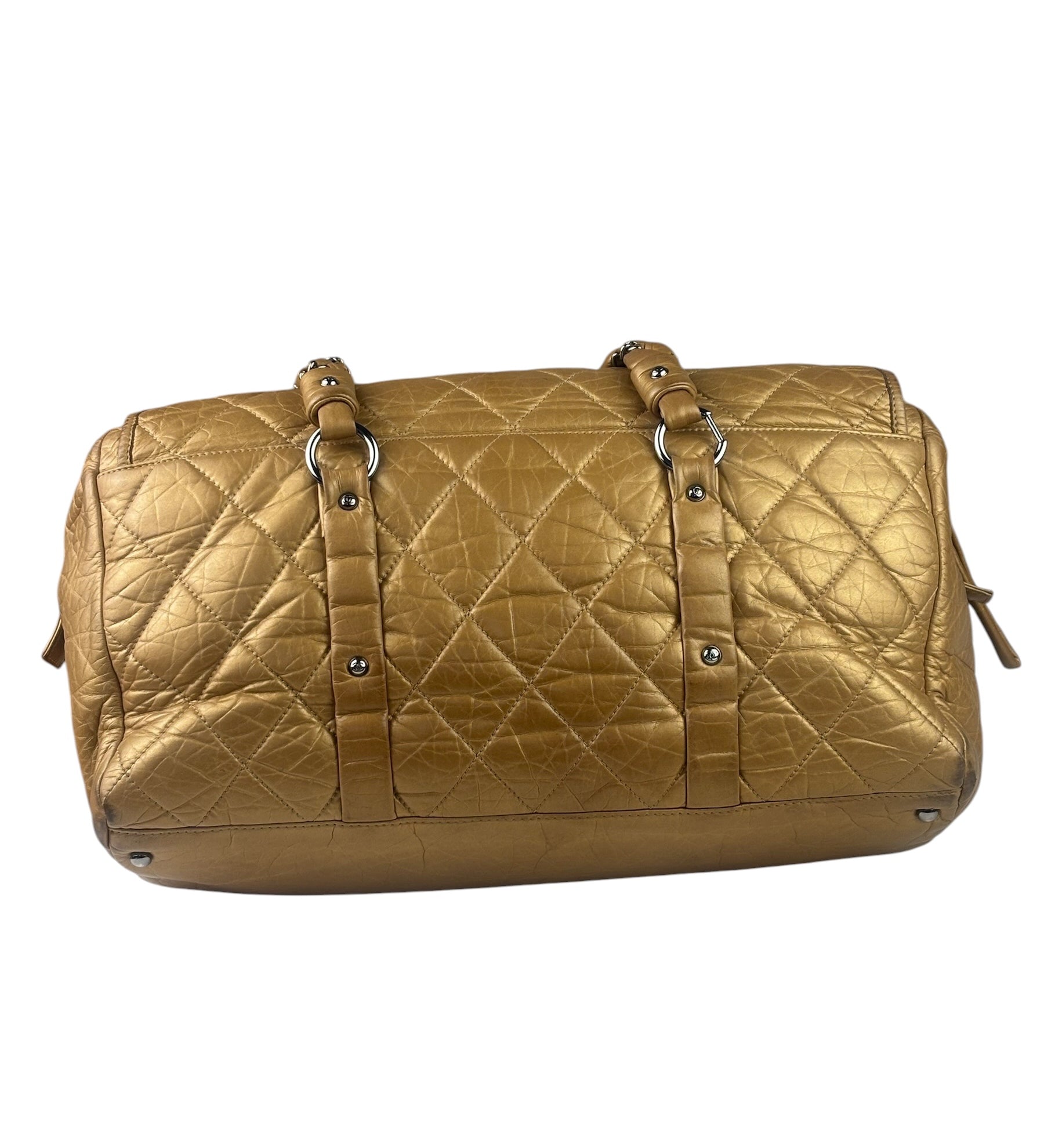 Chanel Gold Quilted Lambskin Lady Braid Flap Bag 2005