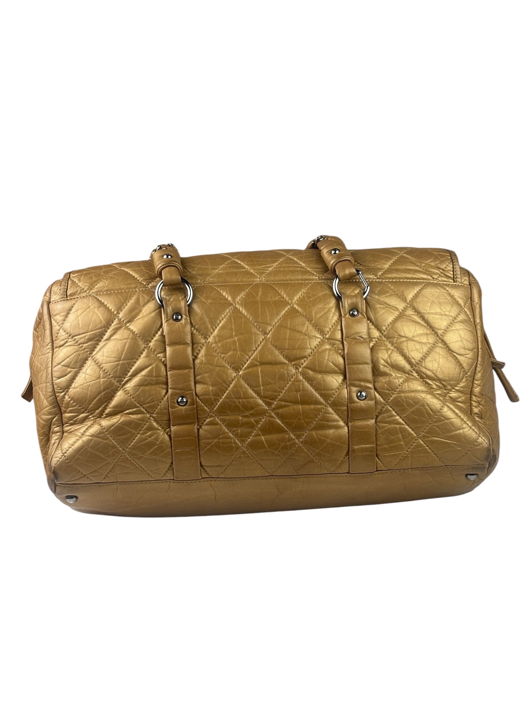 Chanel Gold Quilted Lambskin Lady Braid Flap Bag 2005