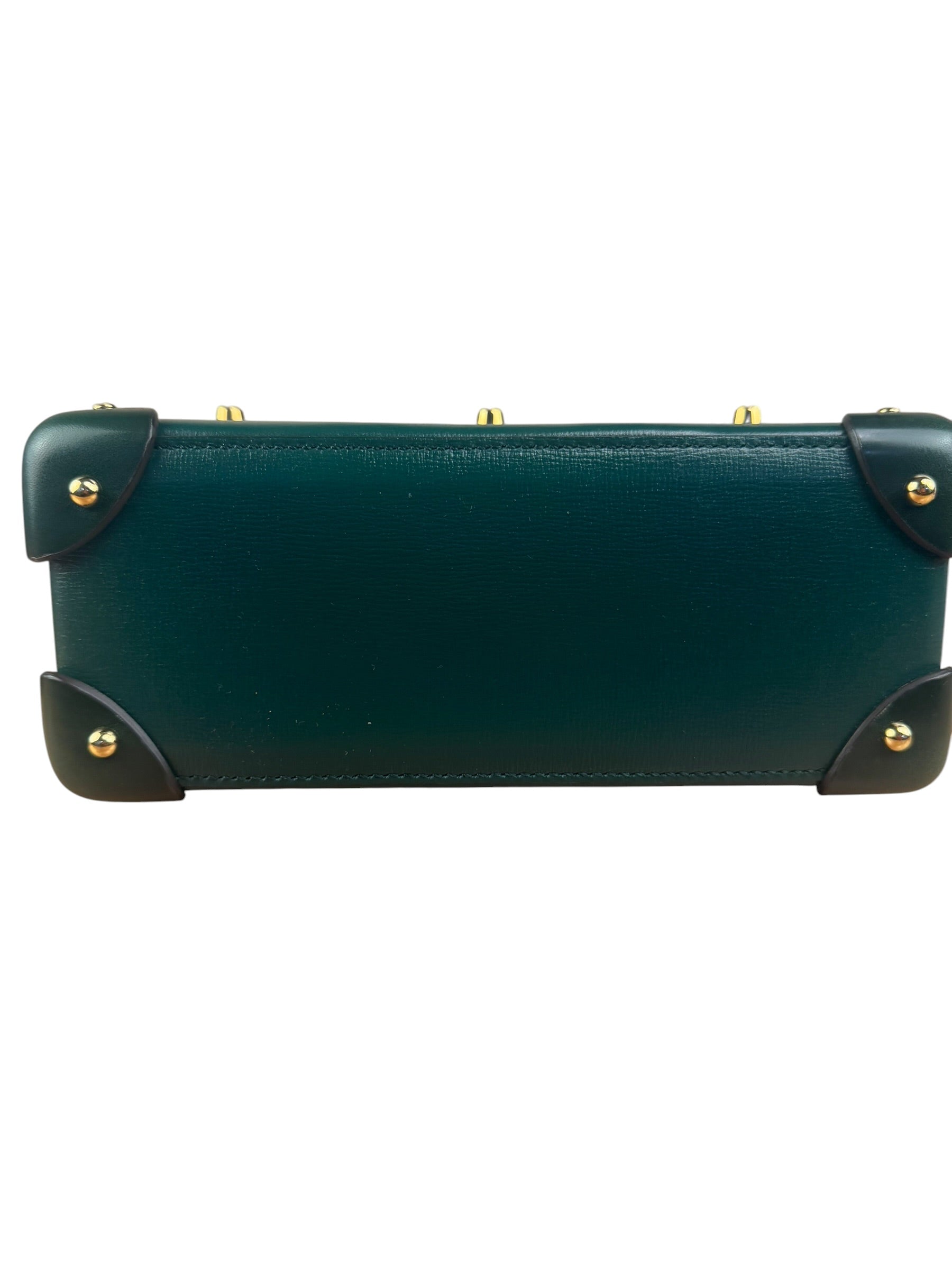 Gucci Green Padlock Bamboo Handle Handbag