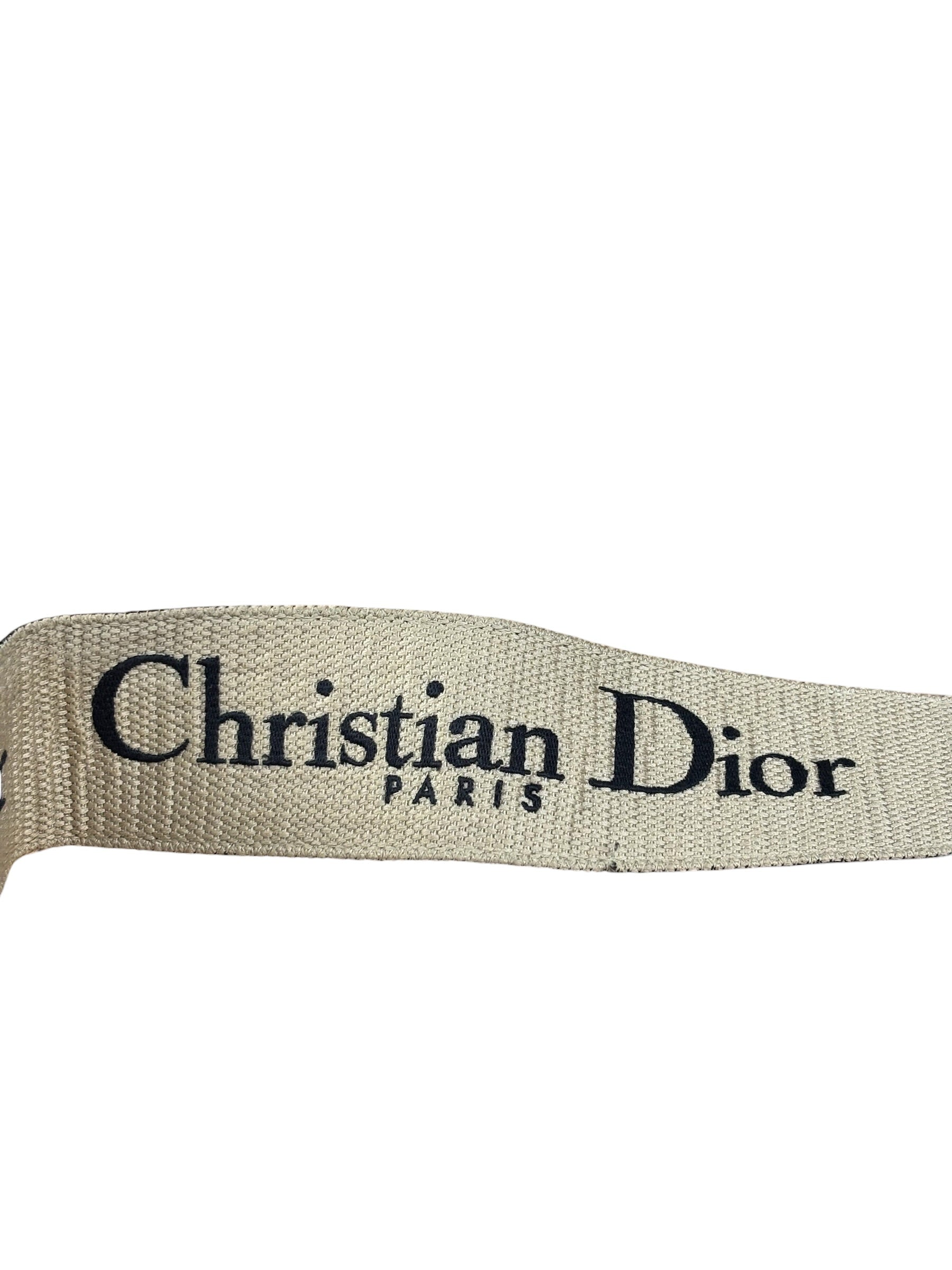 Christian Dior Navy Leather Trim Trotter Saddle Two-Way Bag