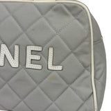 Chanel Grey Quilted Leather Trim Bowling Bag 2000