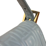 Fendi Blue Embossed Leather FF Baguette