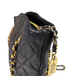 Chanel Vintage Black Quilted Lambskin Chain Shoulder Bag 1989