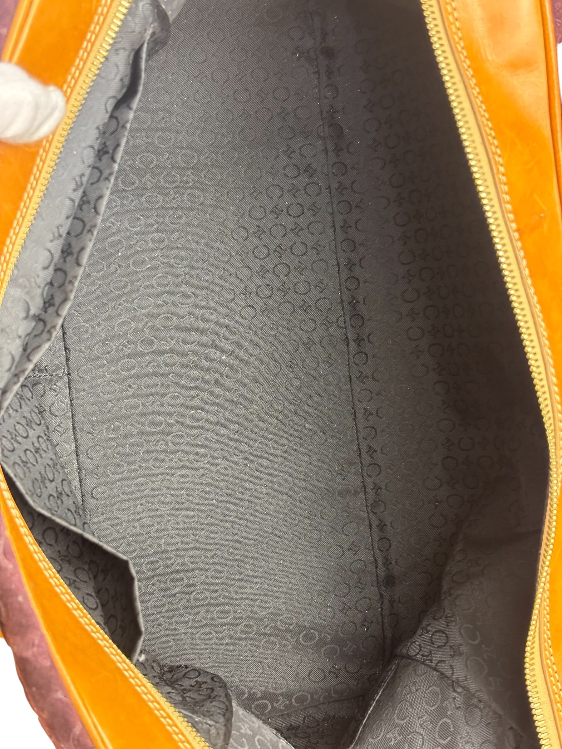 Celine Vintage Suede Macadam Leather Bowler Bag