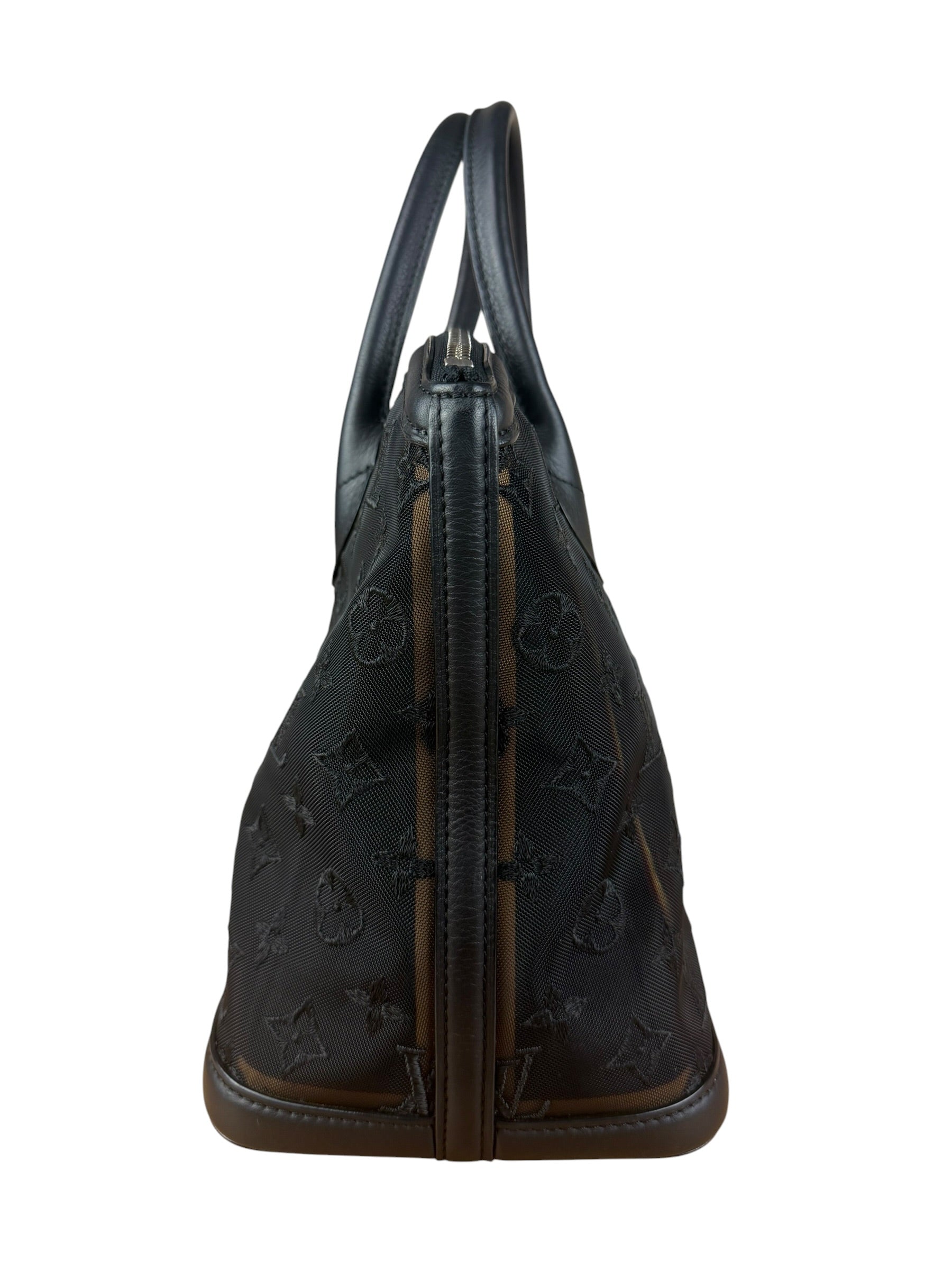 Louis Vuitton Limited Edition Black Monogram Transparence Lockit Hand Bag