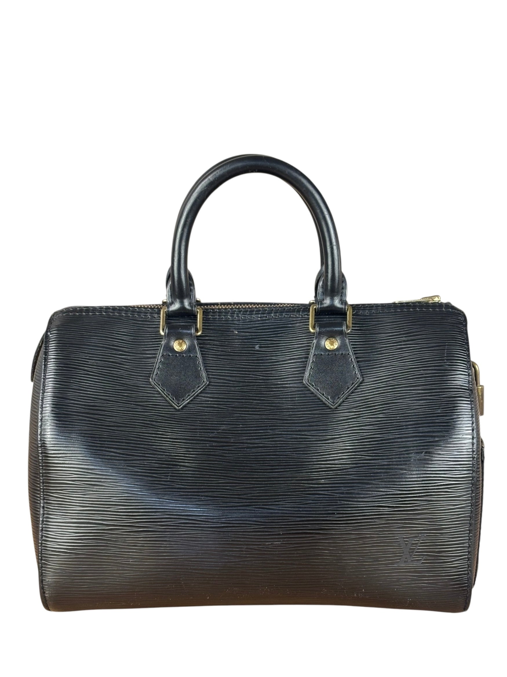 Louis Vuitton Vintage Black Epi Leather Speedy Hand Bag 25