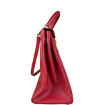 Hermes Kelly 32 Courchevel Rouge Vif Gold Handbag 1997