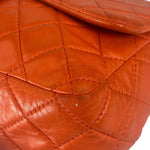 Chanel Orange Quilted Lambskin Flap Bag 2008