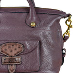 Loewe Purple Leather Ostrich Front 2Way Handbag