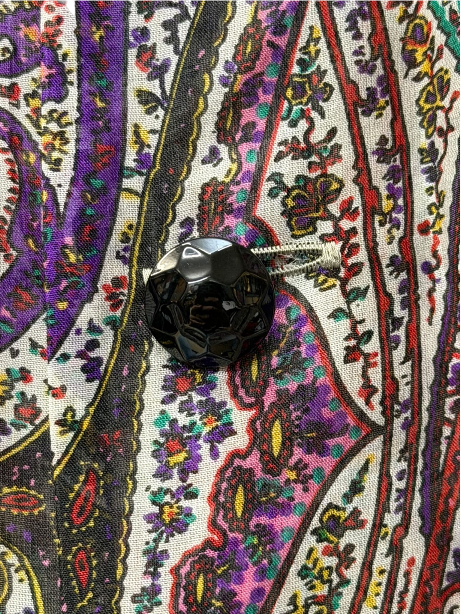 1980s Yves Saint Laurent Silk Multicolor Paisley Blouse