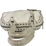 Christian Dior Cream Leather Braided Ethnic Shoulder Bag