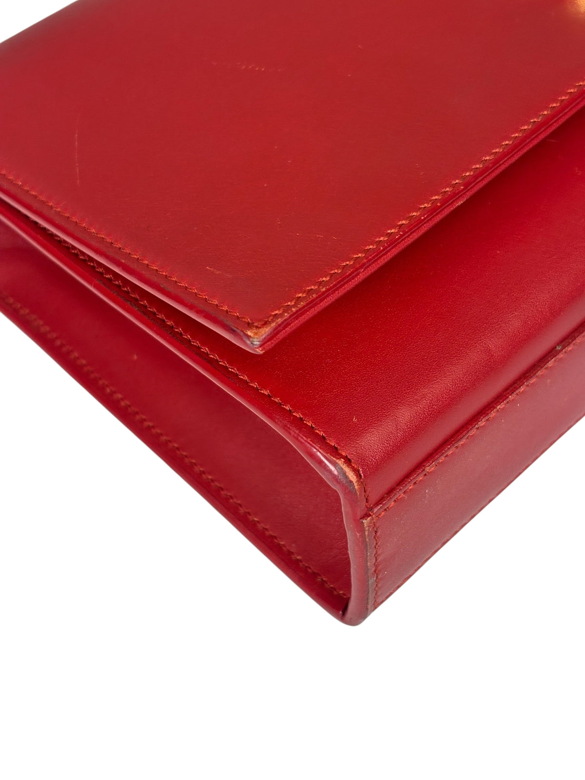 Yves Saint Laurent Red Leather Medium Kate Shoulder Bag