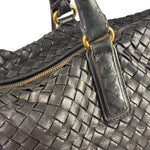 Bottega Veneta Black Intrecciato Large Handbag