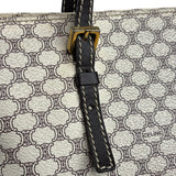 Celine White Macadam Coated Canvas Tote Bag