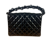 Chanel Black Quilted Patent Leather Top Handle 1996