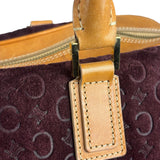 Celine Vintage Suede Macadam Leather Bowler Bag