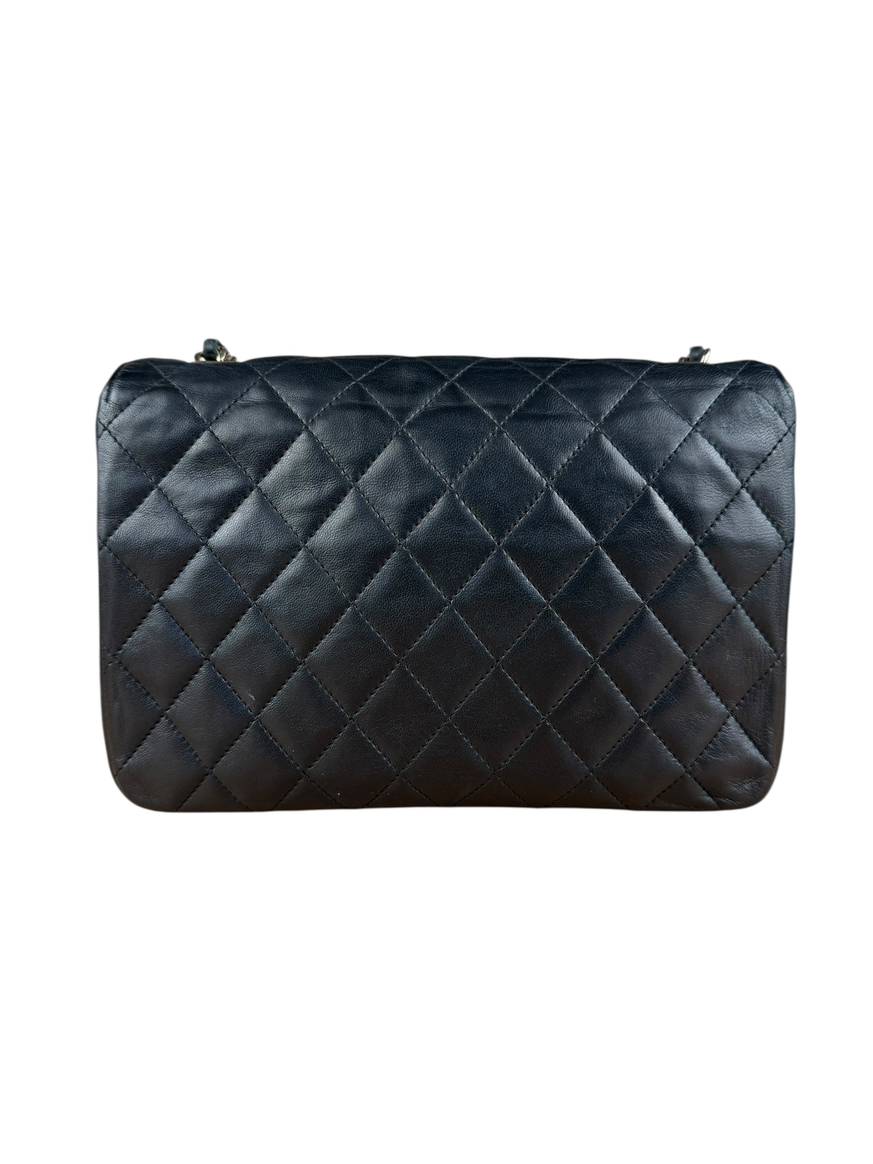 Chanel Black Quilted Half Moon Flap Bag 1990
