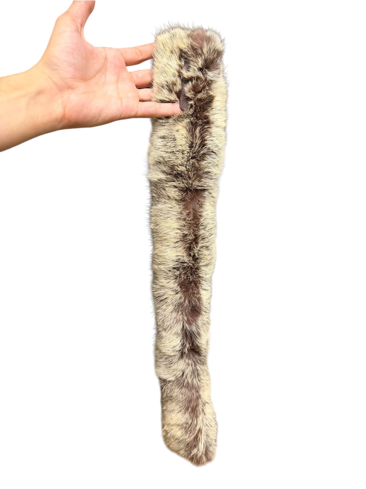 Vintage Brown/White Fox Fur Clip-On Strip